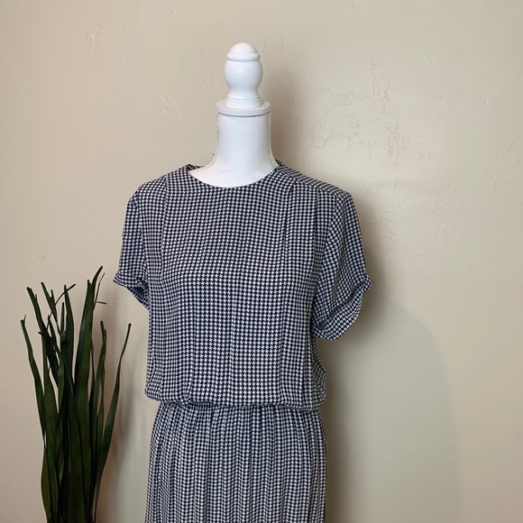 Vintage WARREN Z houndstooth checkered dress - Picture 6 of 7